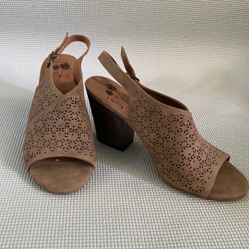 Open toe chunky heel shoe